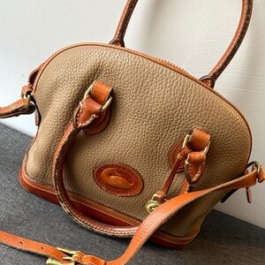 Dooney & Bourke Brown and Tan Leather Crossbody Bag
